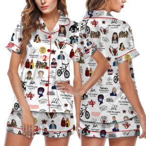 Vinntage Strannger Things Characters All Team Pajamas Set Short