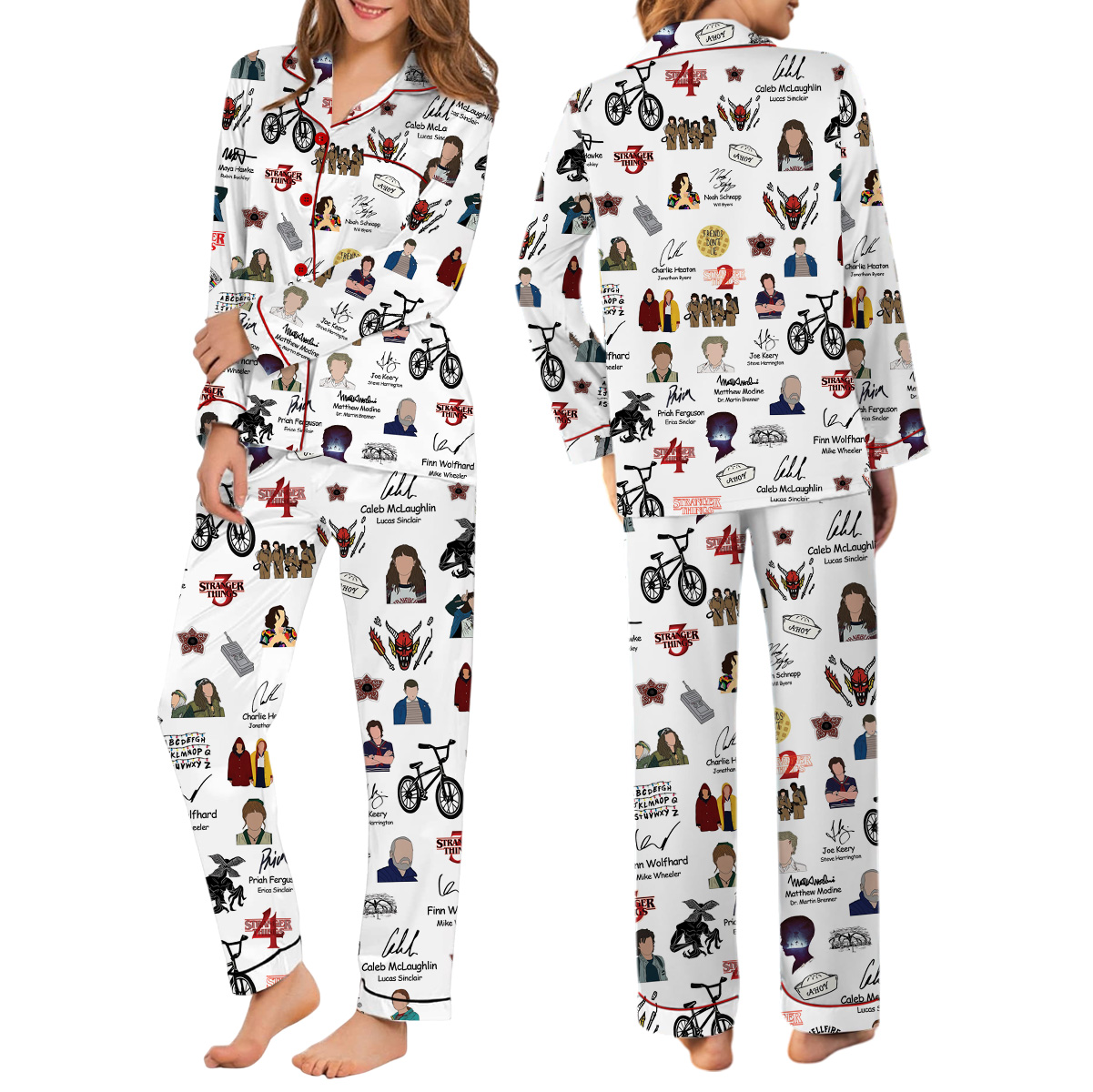 Strannger Things Characters All Team Pajamas Set Long - Image 2