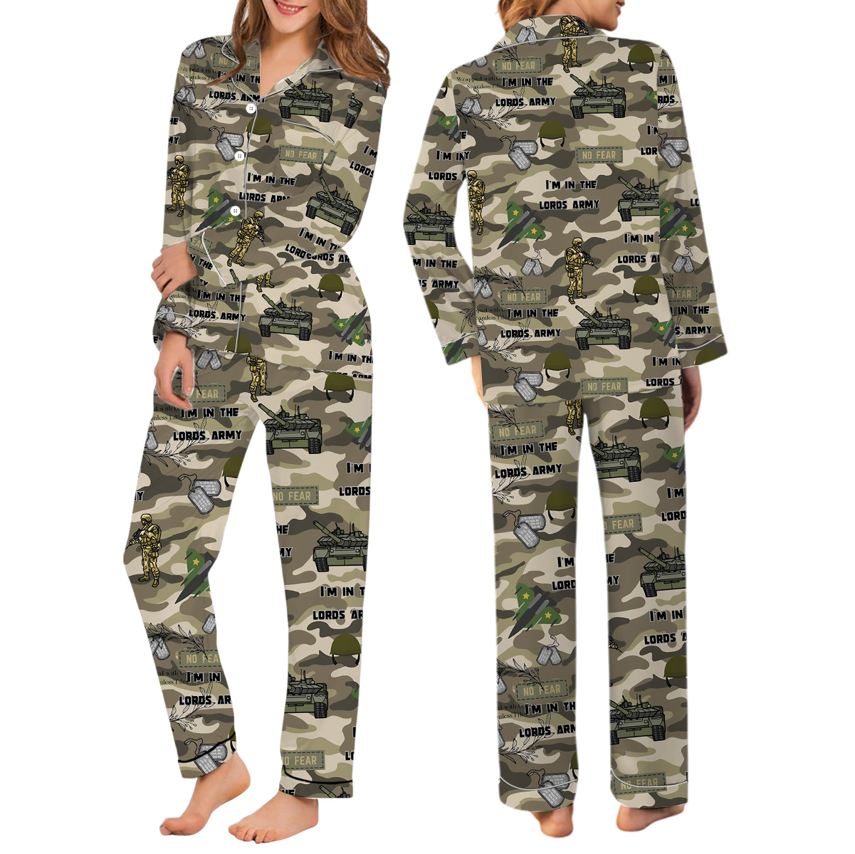 The Lord's Army Apparel Pajamas Set Long, Faith-Based Clothing, Casual Wear, Gifts for Veterans, Religious T-Shirt - Image 2