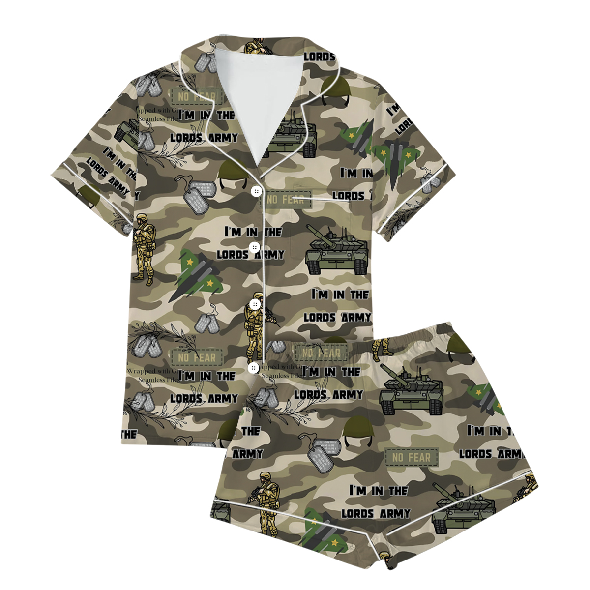 The Lord's Army Apparel Pajamas Set Short, Faith-Based Clothing, Casual Wear, Gifts for Veterans, Religious T-Shirt - Image 6