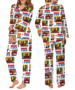 Woke is dead Funny Meme hot summer Silly Pajamas Long, Funny Trump in the Show South Park Unisex Softstyle T-Shirt, Cartoon Political Tee