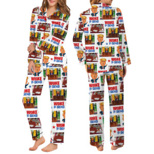 Woke is dead Funny Meme hot summer Silly Pajamas Long, Funny Trump in the Show South Park Unisex Softstyle T-Shirt, Cartoon Political Tee