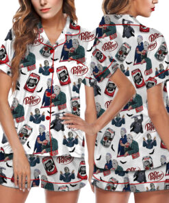 Drink Dr Pepper Set Short, Good for Halloween Pajamas Set, Scary Movie Shirt, Funny Halloween Shirt