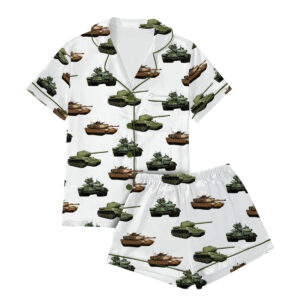 Sherman Tank WW2 T-Shirt for Military Fans, Funny Army Pajamas Set Short