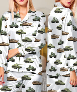 Sherman Tank WW2 T-Shirt for Military Fans, Funny Army Pajamas Set Long