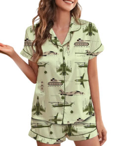 Dassault Rafale Illustration Pajamas Set Short: Aviation Enthusiast