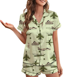 Dassault Rafale Illustration Pajamas Set Short: Aviation Enthusiast
