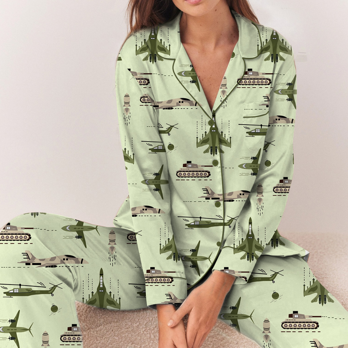Dassault Rafale Illustration Pajamas Set Long: Aviation Enthusiast
