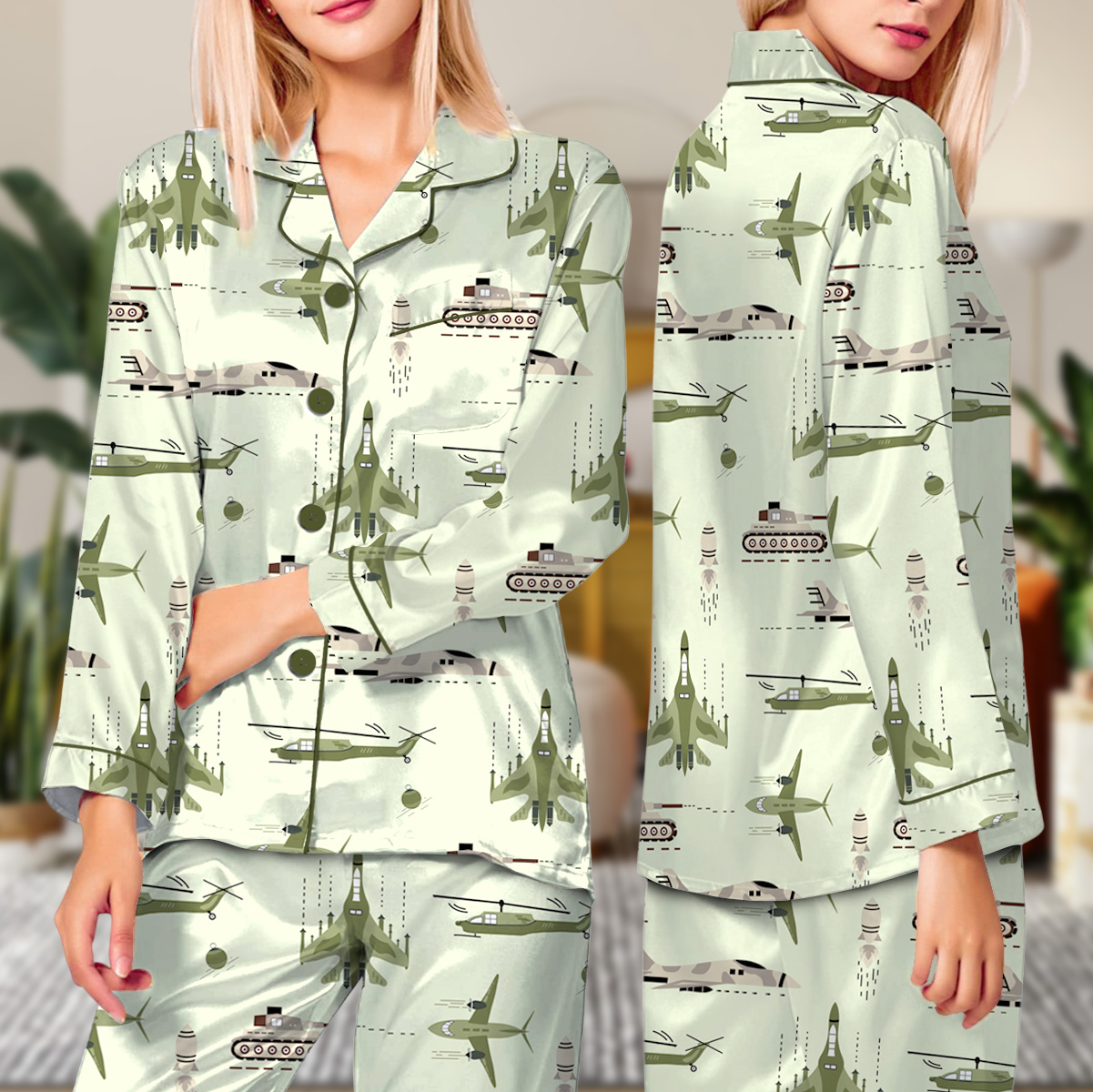 Dassault Rafale Illustration Pajamas Set Long: Aviation Enthusiast - Image 3