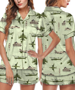 Alternative view of Dassault Rafale Illustration Pajamas Set Short: Aviation Enthusiast