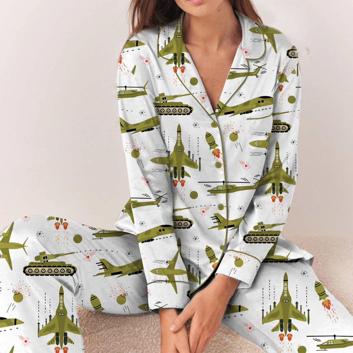 Funny Aviation Pajamas Set Long, Things I Do In My Spare Time Pajamas, Funny Airplane Shirt, Funny Pilot Shirt - Image 2