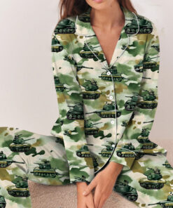 Army Tank Pajamas Set Long, Battle Pajamas, Military School T-shirt World War