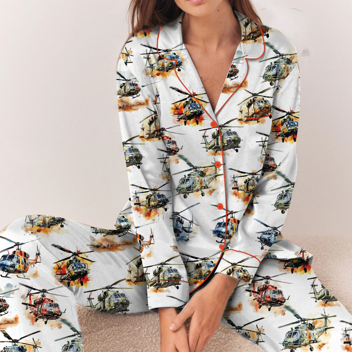 US Army Hughes OH-6 Cayuse Pajamas Set Long