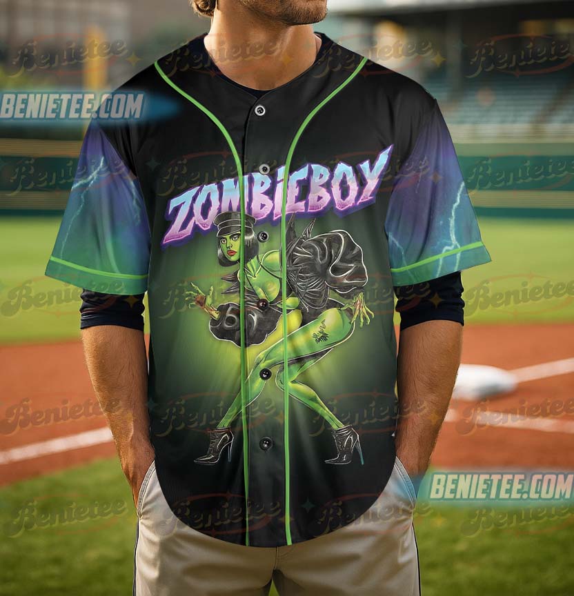 Zombie Boy Unisex Barnard Jersey, Lady Gaga Monsters Never Die Tee Baseball Jersey - Image 2