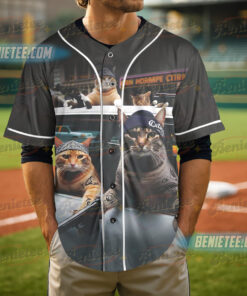 Alternative view of Cat Lovers Gift, Cute Cat Baseball Jersey, Funny Animal Shirt, Funny Car Jersey