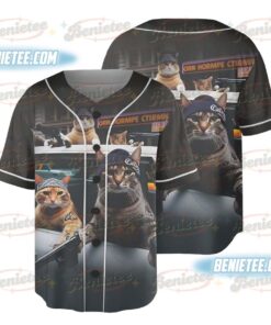 Cat Lovers Gift, Cute Cat Baseball Jersey, Funny Animal Shirt, Funny Car Jersey