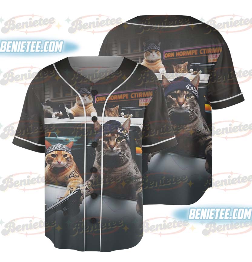 Cat Lovers Gift, Cute Cat Baseball Jersey, Funny Animal Shirt, Funny Car Jersey