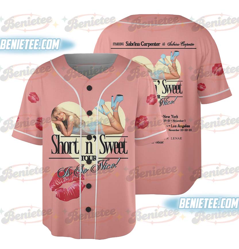 Sabrina Carpenter Short N Sweet Tour 2025 Baseball Jersey