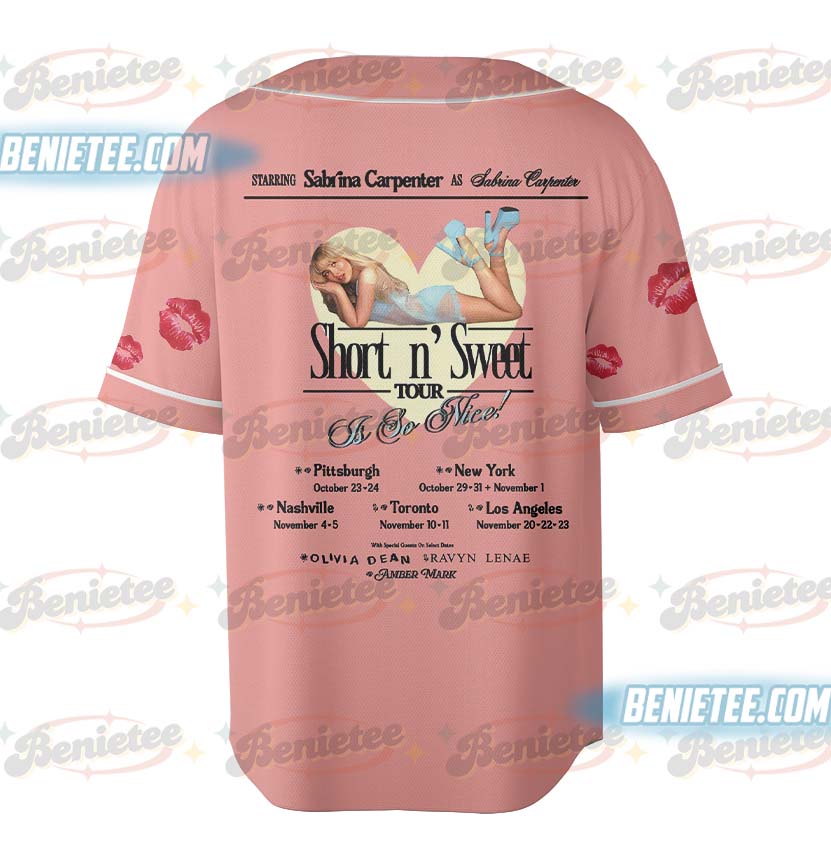 Sabrina Carpenter Short N Sweet Tour 2025 Baseball Jersey - Image 5