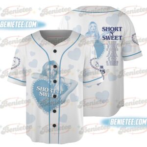 Short n' Sweet Kiss Graphic Baseball Jersey, Sabrina Carpenter Music Jersey