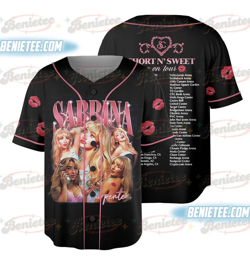 Sabrina Carpenter Vintage Baseball Jersey, Retro Pop Music Fan Merch, Iconic Singer Collage Concert Top
