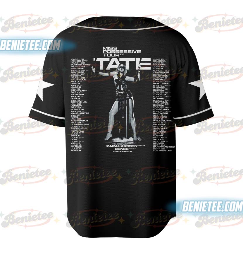 Tate McRae Baseball Jersey, Tate McRae 2025 Concert Jersey, Tate McRae Miss Possessive Tour 2025 Shirt - Image 3