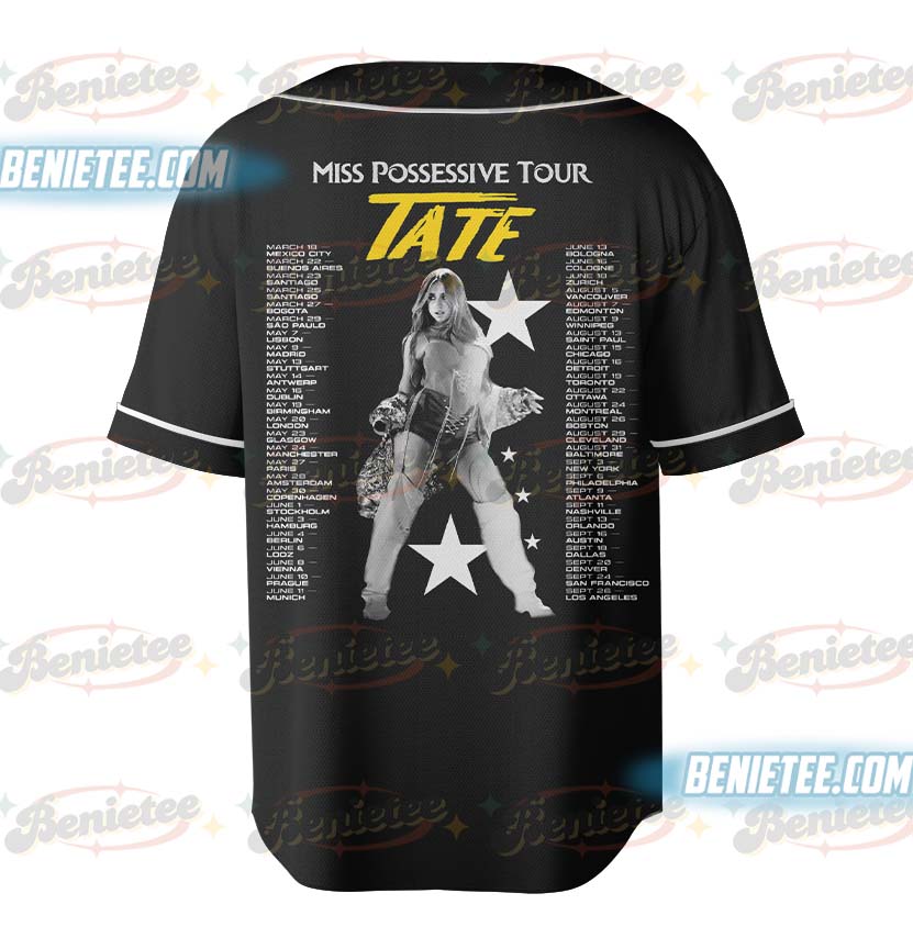 Tate McRae 2025 Concert Baseball Jersey, Miss Possessive Tour 2025 Tate McRae Jersey - Image 3