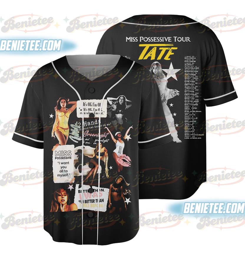 Tate McRae 2025 Concert Baseball Jersey, Miss Possessive Tour 2025 Tate McRae Jersey