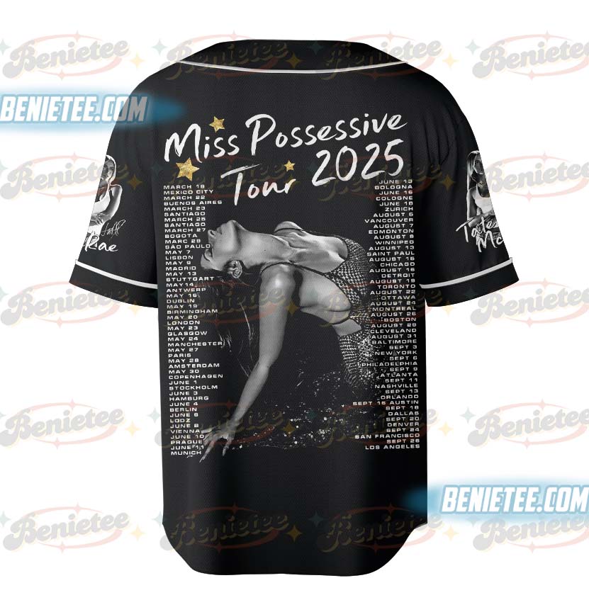 Tate McRae Miss Possessive Tour 2025 Baseball Jersey, Tate McRae Concert Jersey - Image 3