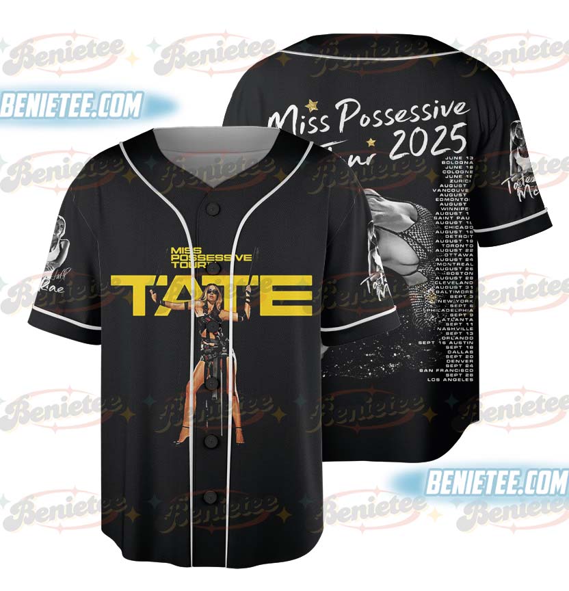 Tate McRae Miss Possessive Tour 2025 Baseball Jersey, Tate McRae Concert Jersey