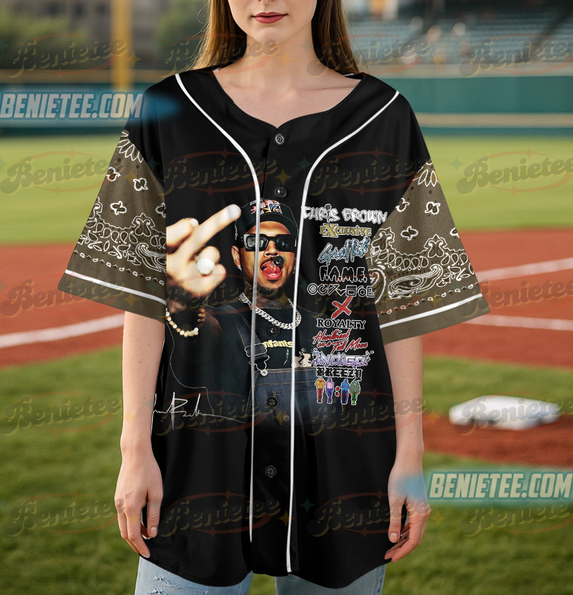 Concert Retro Baseball Jersey, Chris Brown Breezy Jersey - Image 2