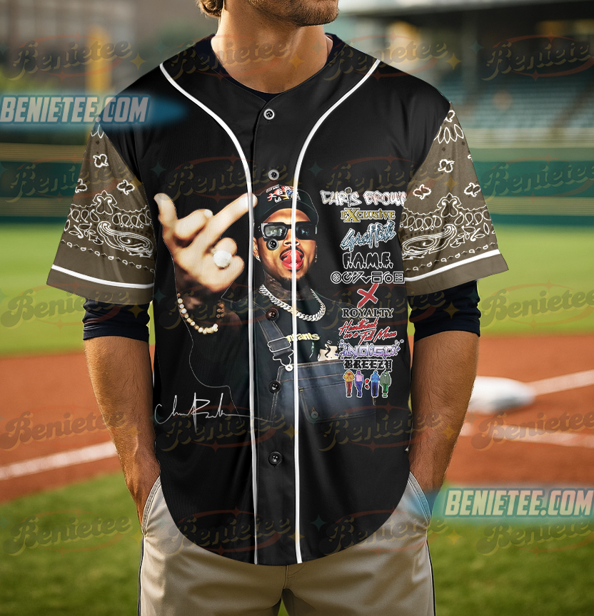 Concert Retro Baseball Jersey, Chris Brown Breezy Jersey - Image 5