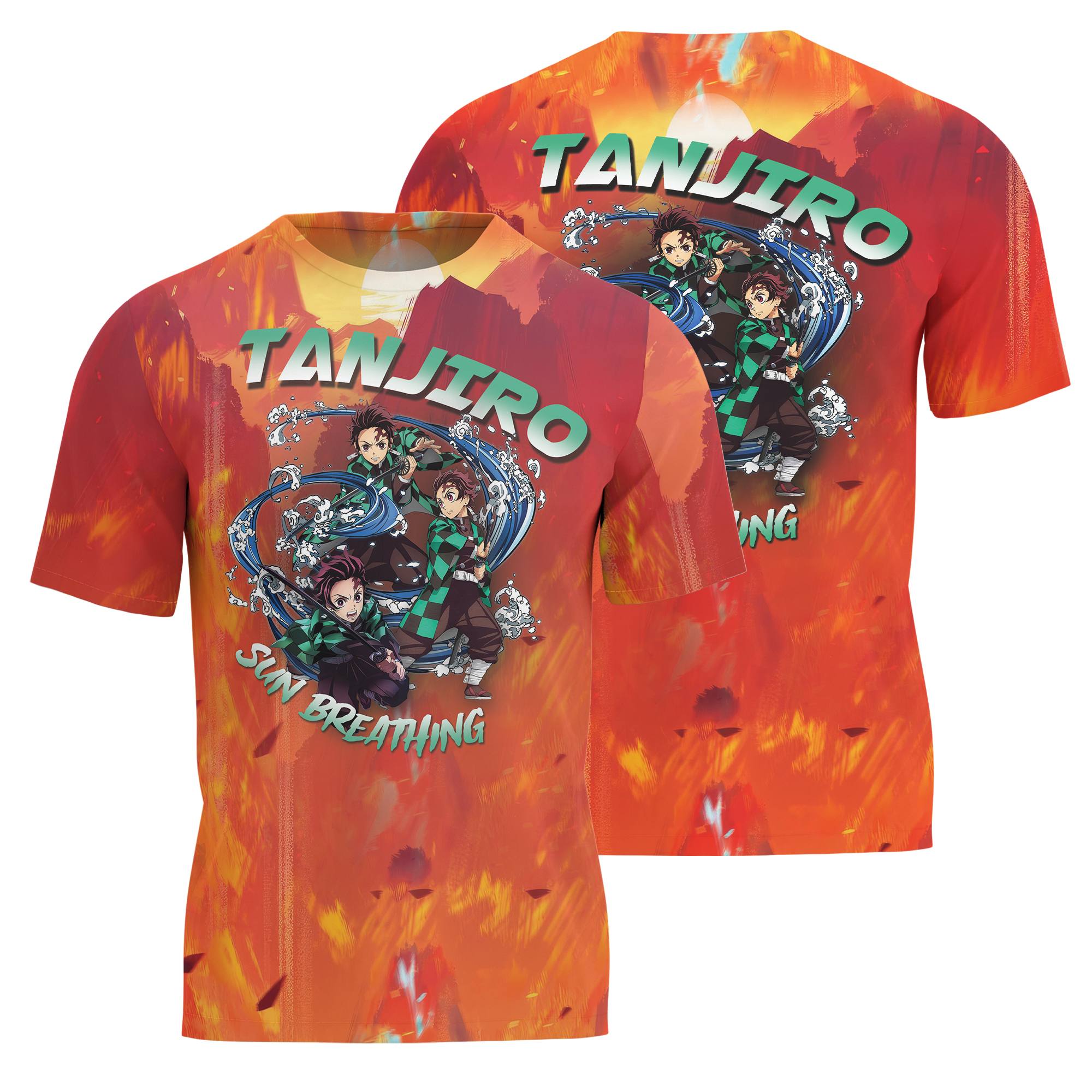 Demon Slayer Tanjiro, Kanao, and Shinobu T-Shirt 3D, Manga T-Shirt, Anime Shirt