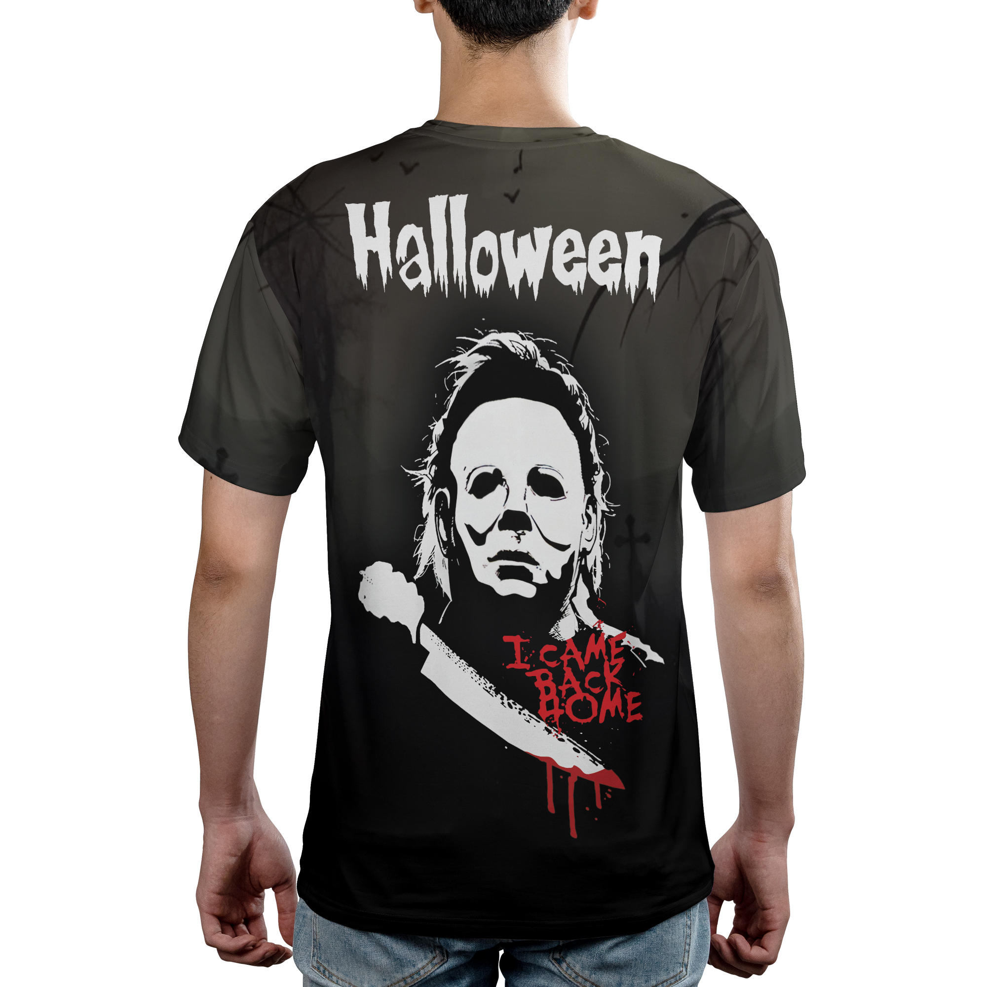 Halloween Horror Movie Michael Myers Hockey Shirt 3D - Image 3