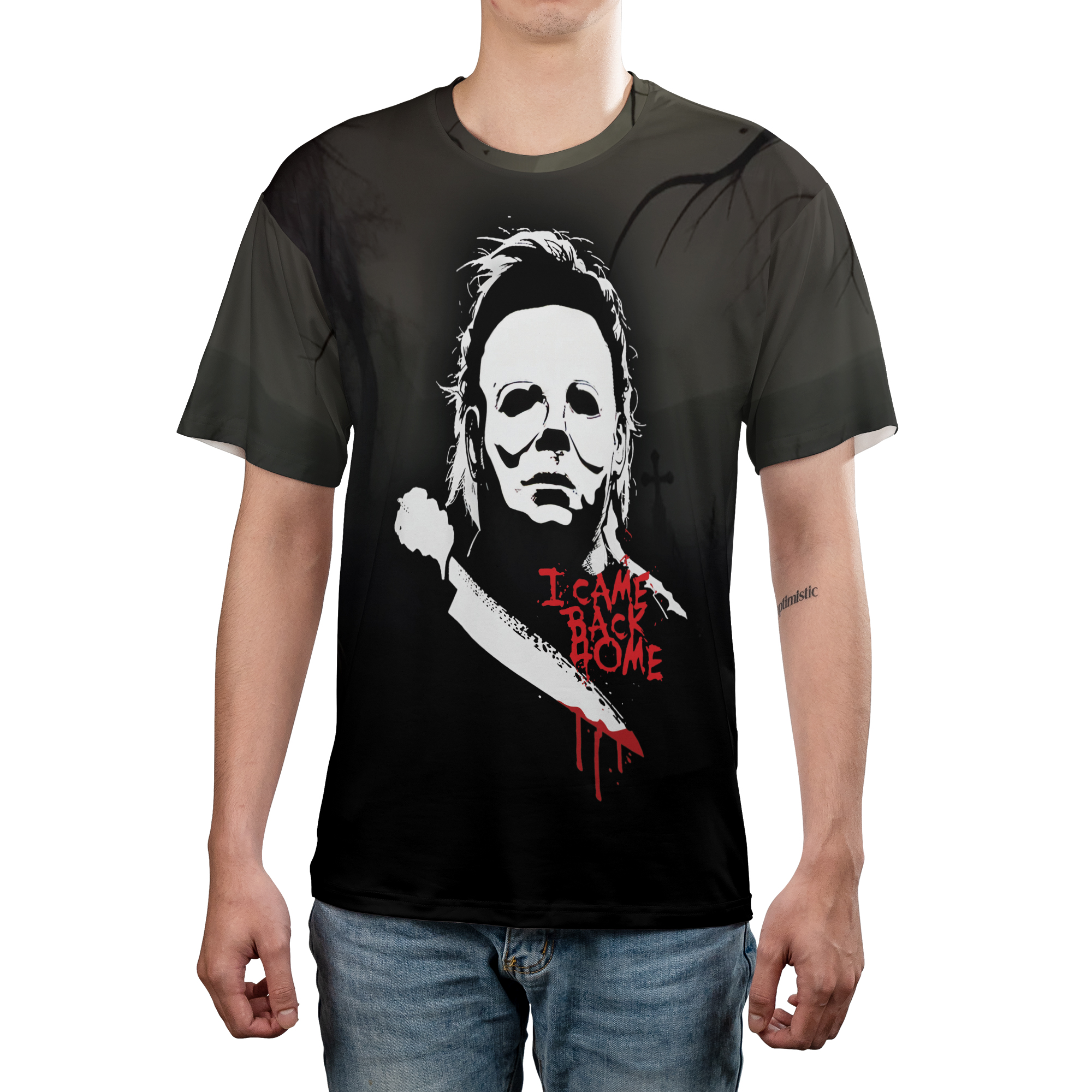Halloween Horror Movie Michael Myers Hockey Shirt 3D - Image 4