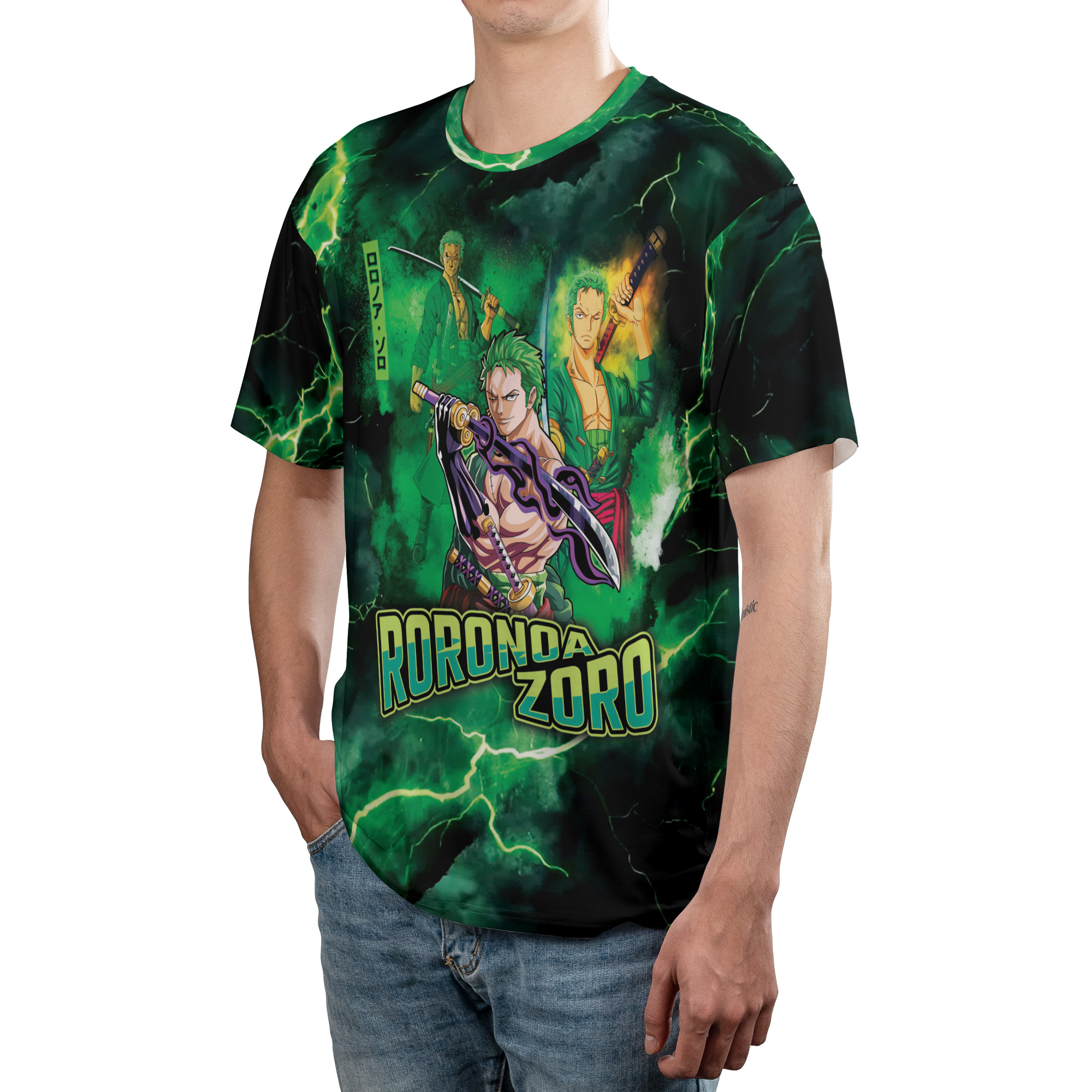 One Piece Roronoa Zoro Bandana Anime Tee 3D - Image 2