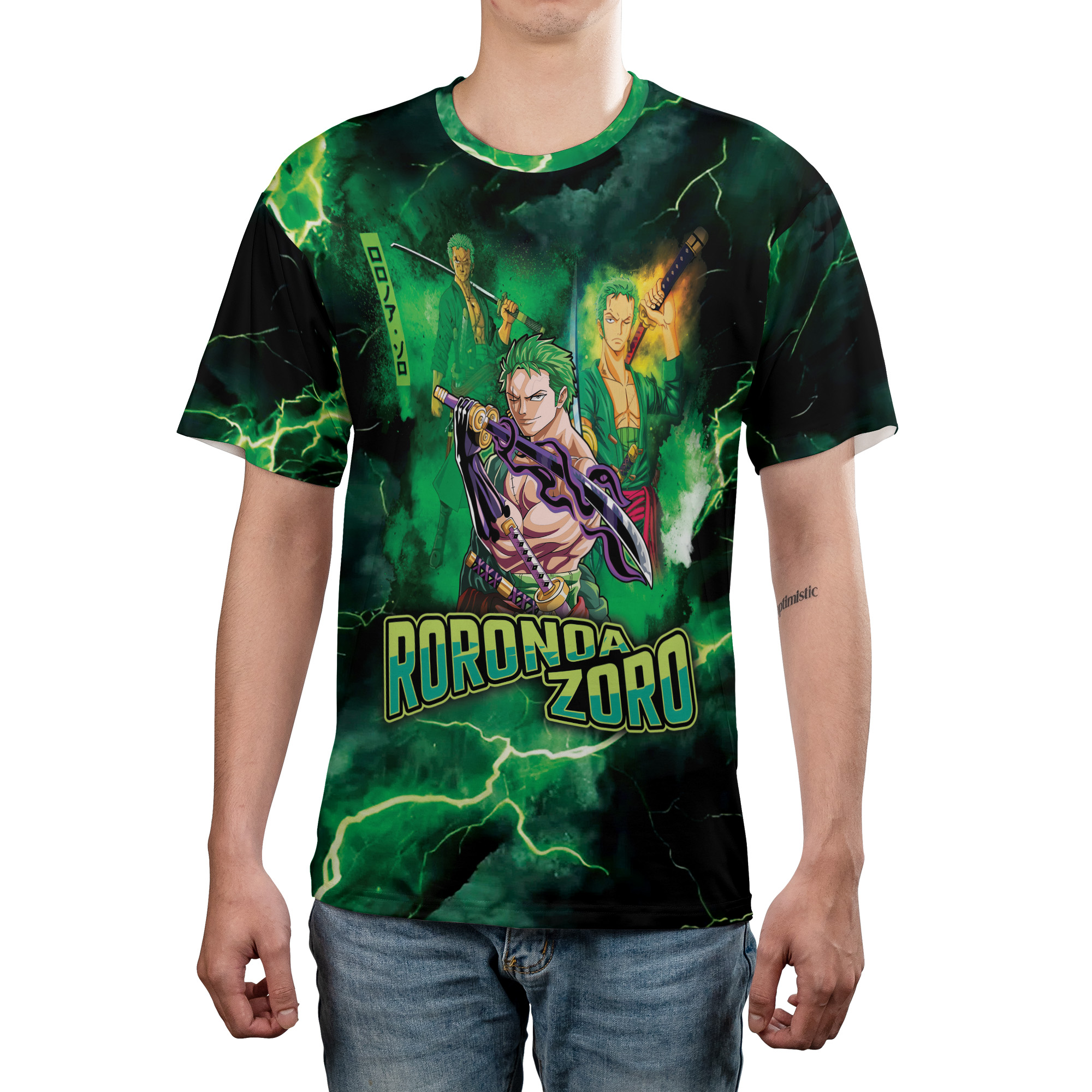 One Piece Roronoa Zoro Bandana Anime Tee 3D - Image 3