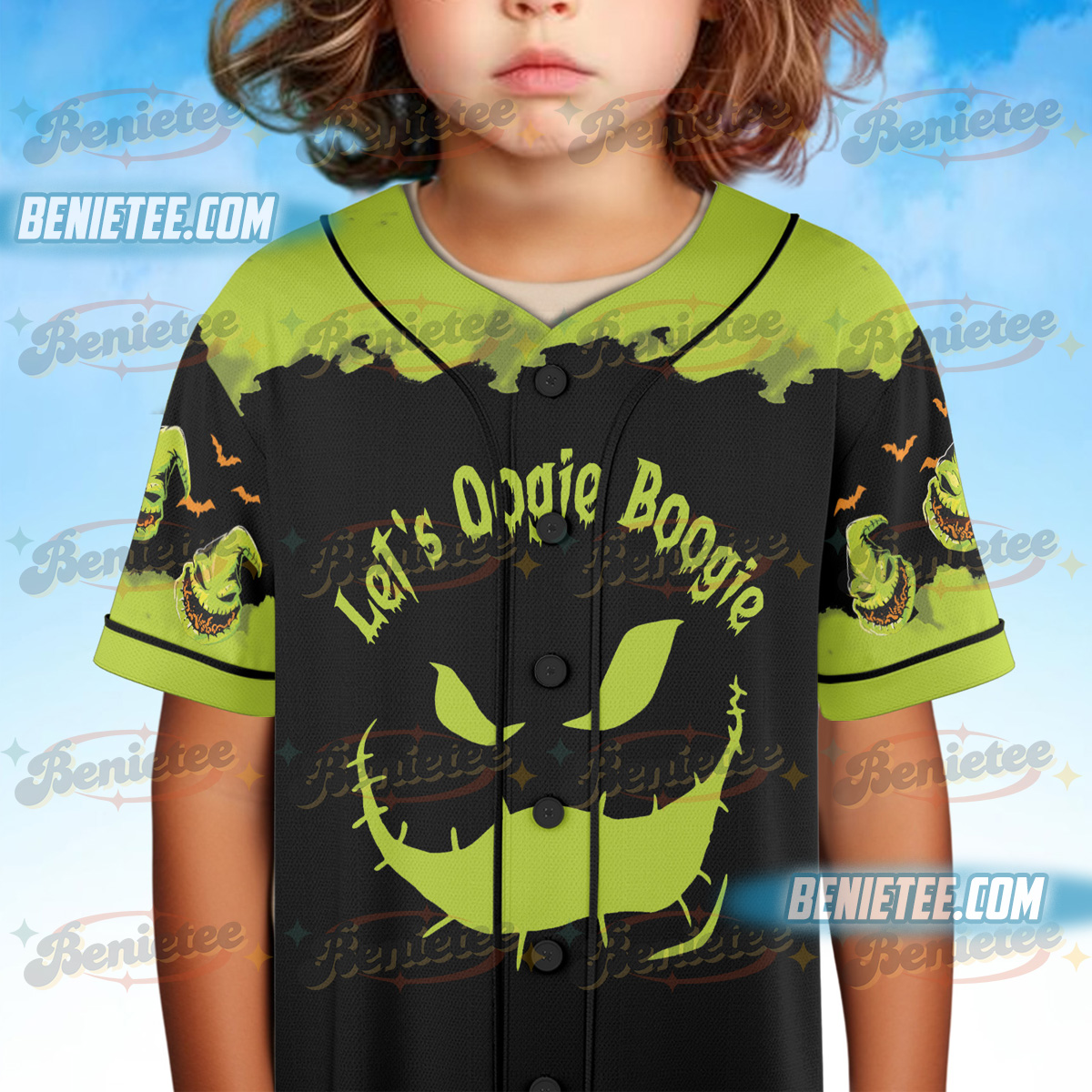 Halloween Boogie Baseball Jersey, The Nightmare Before Christmas, Oogie Boogie Jersey - Image 5