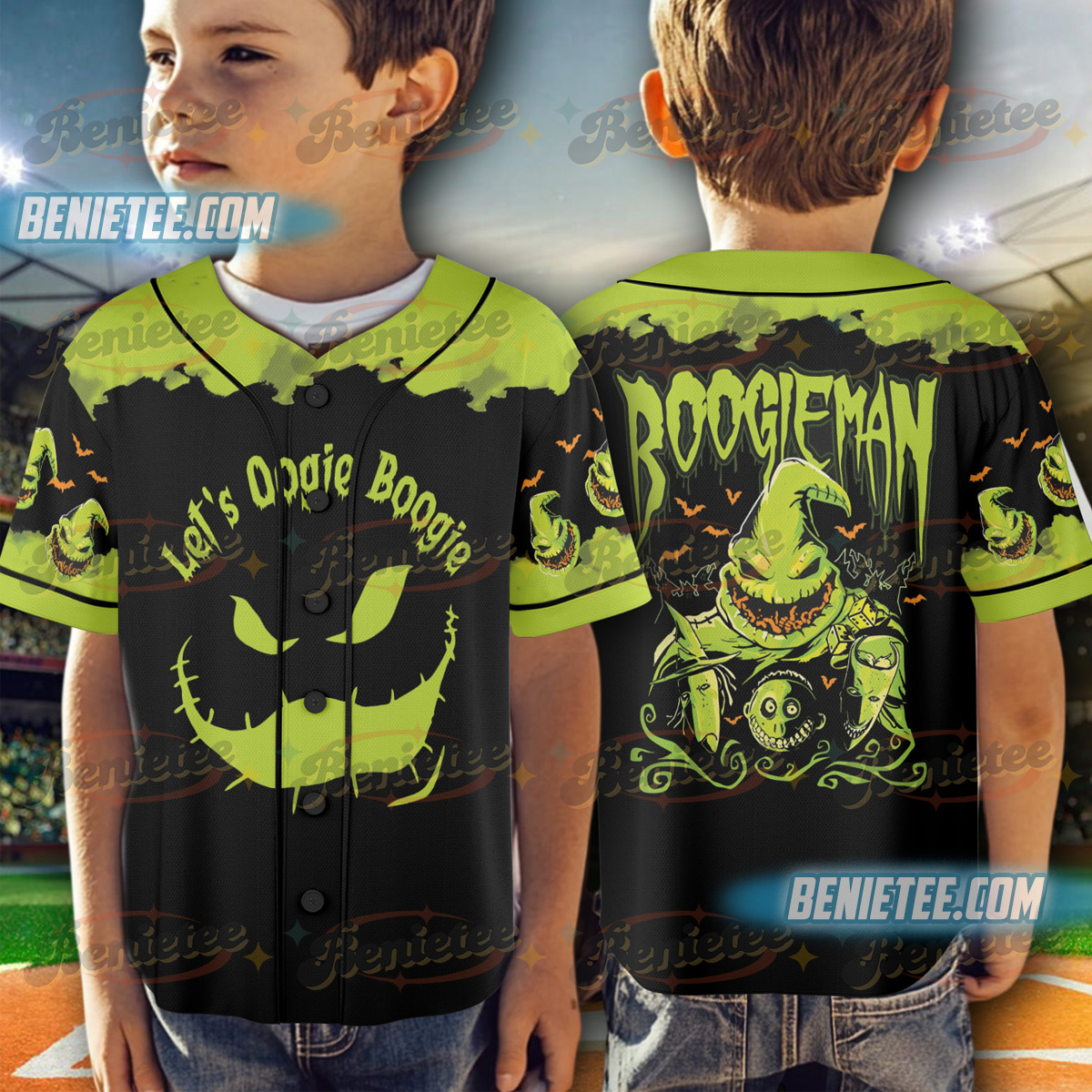 Halloween Boogie Baseball Jersey, The Nightmare Before Christmas, Oogie Boogie Jersey - Image 6
