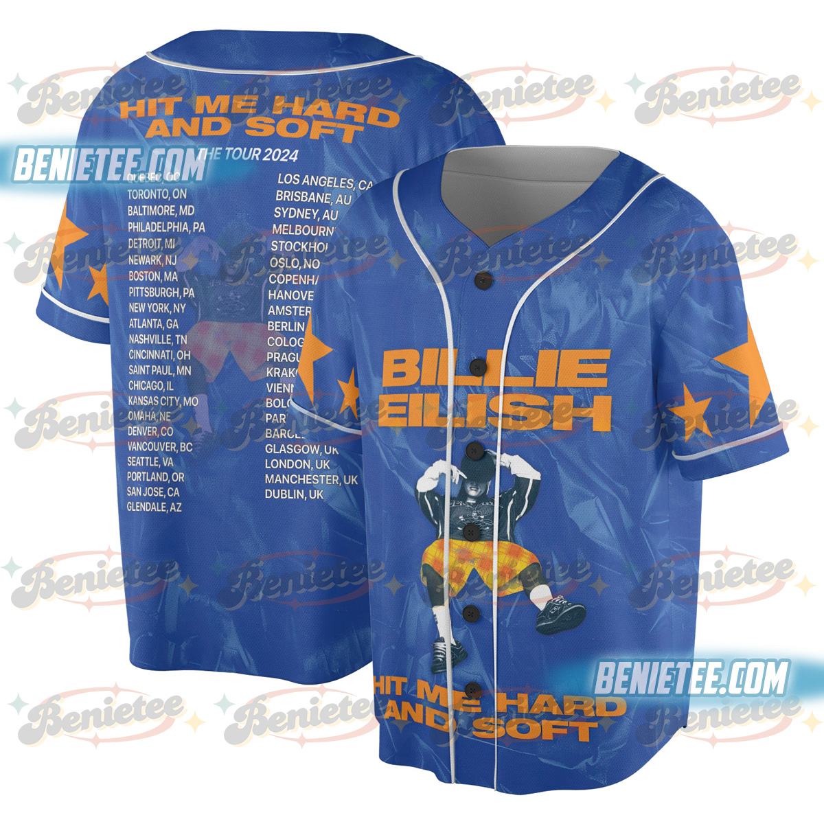 Hit Me Hard Album Baseball Jersey, Billie – 2025 Tour Jersey
