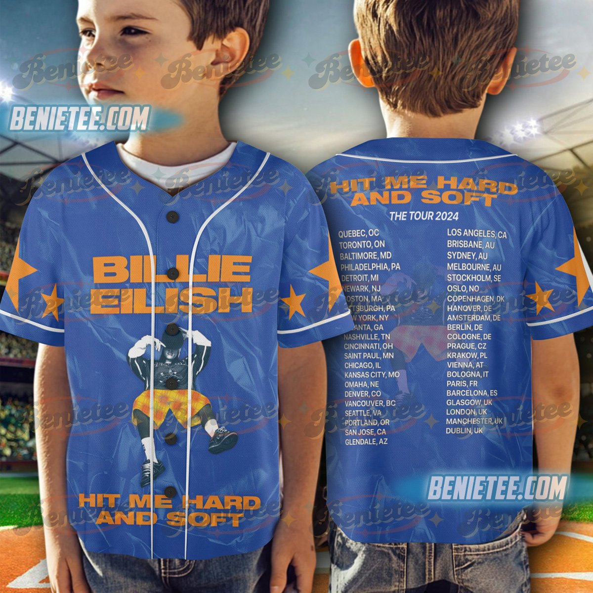 Hit Me Hard Album Baseball Jersey, Billie – 2025 Tour Jersey - Image 6