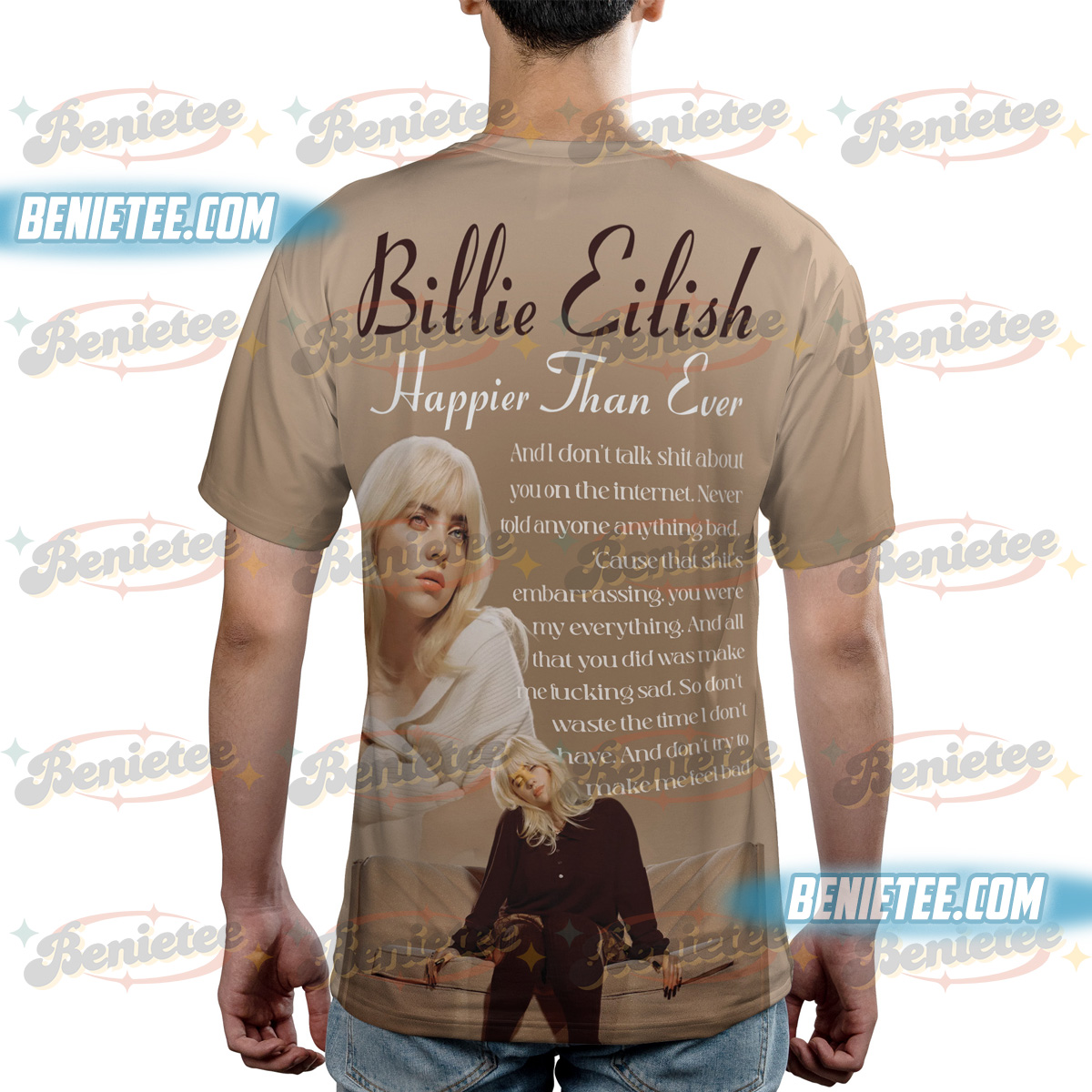 Billie Eilish Happier Than Ever T-Shirt 3D - Image 3
