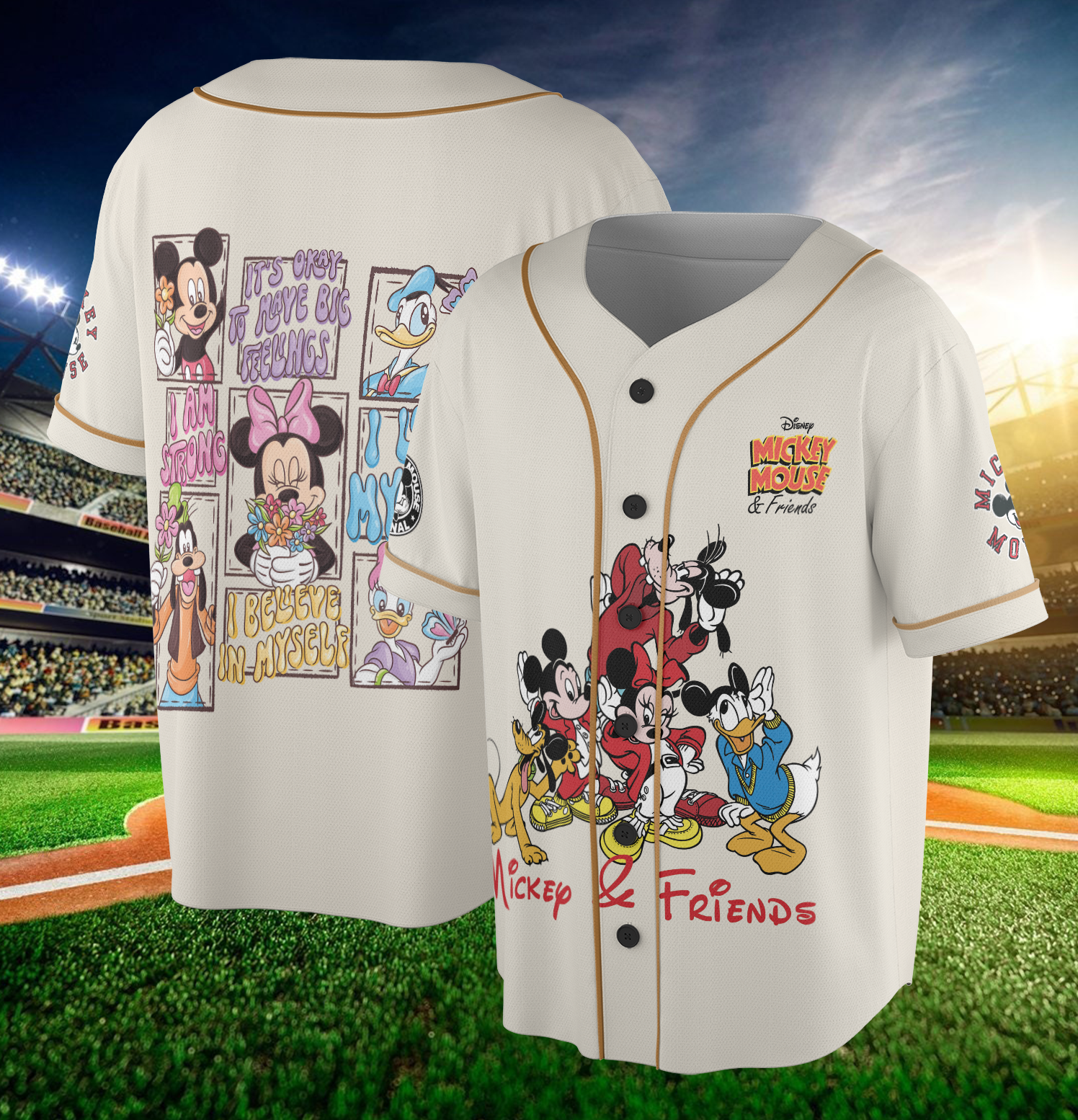 Personalized Mickey Baseball Jersey, Mickey Mouse Baseball Shirt, Mickey Disney Shirt, Magic Kingdom, Disneyworld Shirt, Disneyland - Image 2