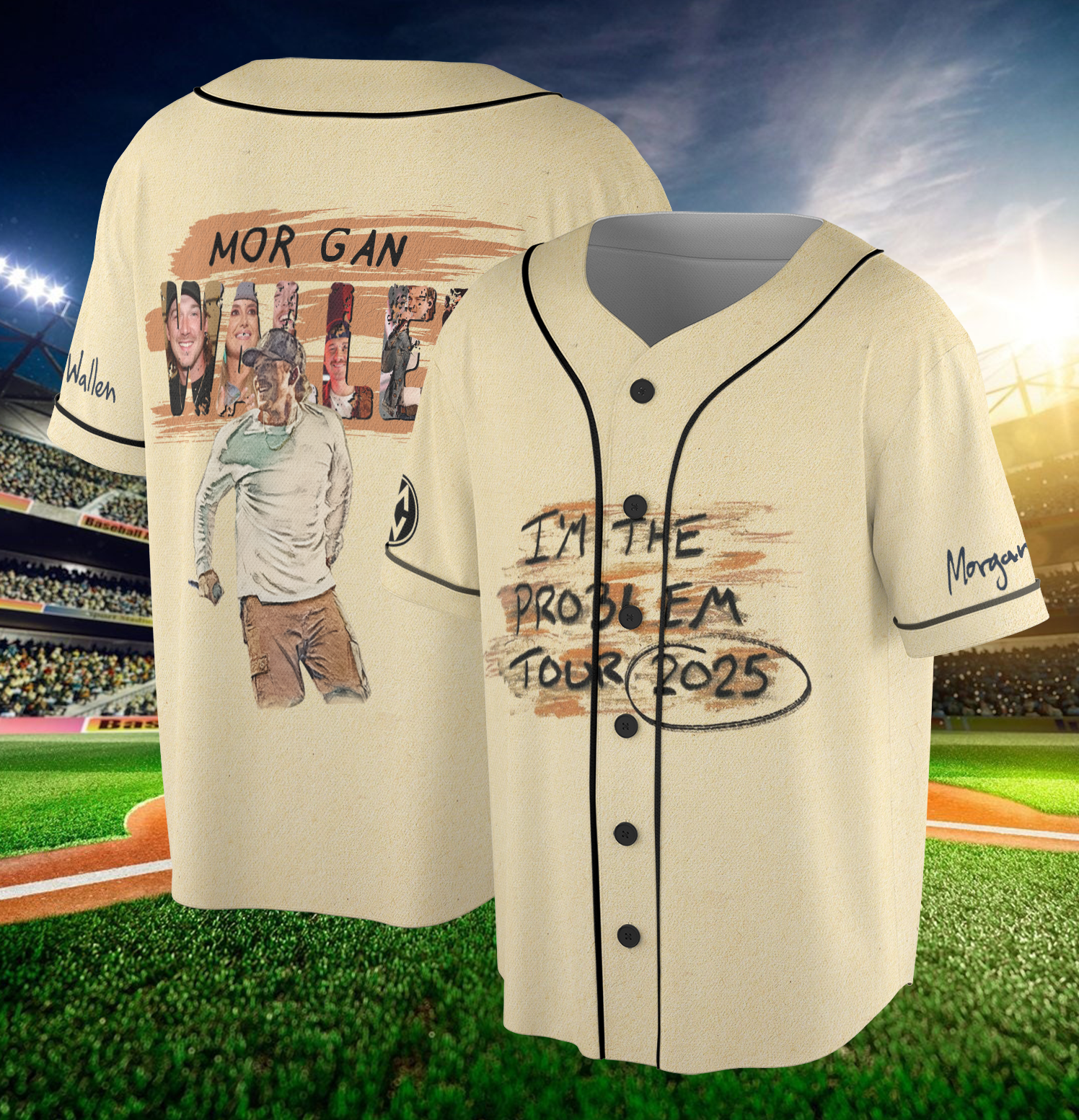 Morgan Western Jersey, Morgan I am The Problem Tour 2025 Jersey, Cowboy Western Music Concert Jersey, Morgan Wallen I'm The Problem Tour 2025 Jersey,