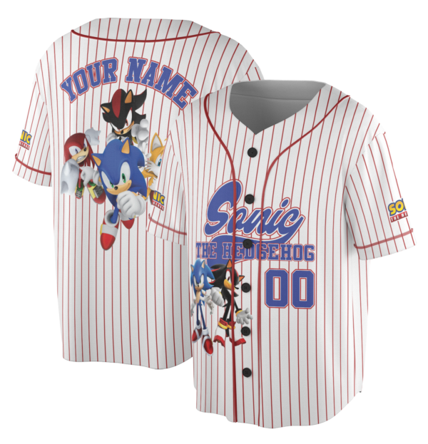 Alternative view of Retro inspired Sonic Japanese Jersey, Sonic Adventure 2 Jersey, Unisex Sonic the Hedgehog Jersey, Unique Japanese streetwear