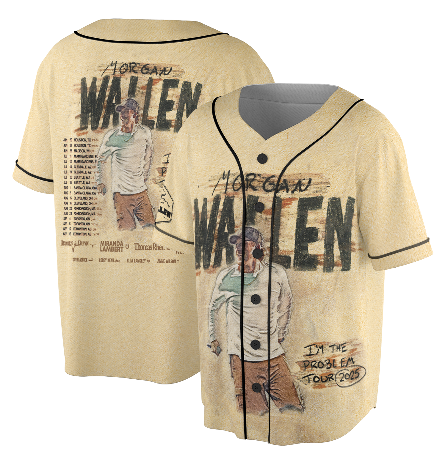 Morgan I'm The Problem Tour 2025 Jersey, Wallen Concert 2025, Mor-gan Wallen Fan Jersey, Mor-gan Wallen Merch, Country Music - Image 4