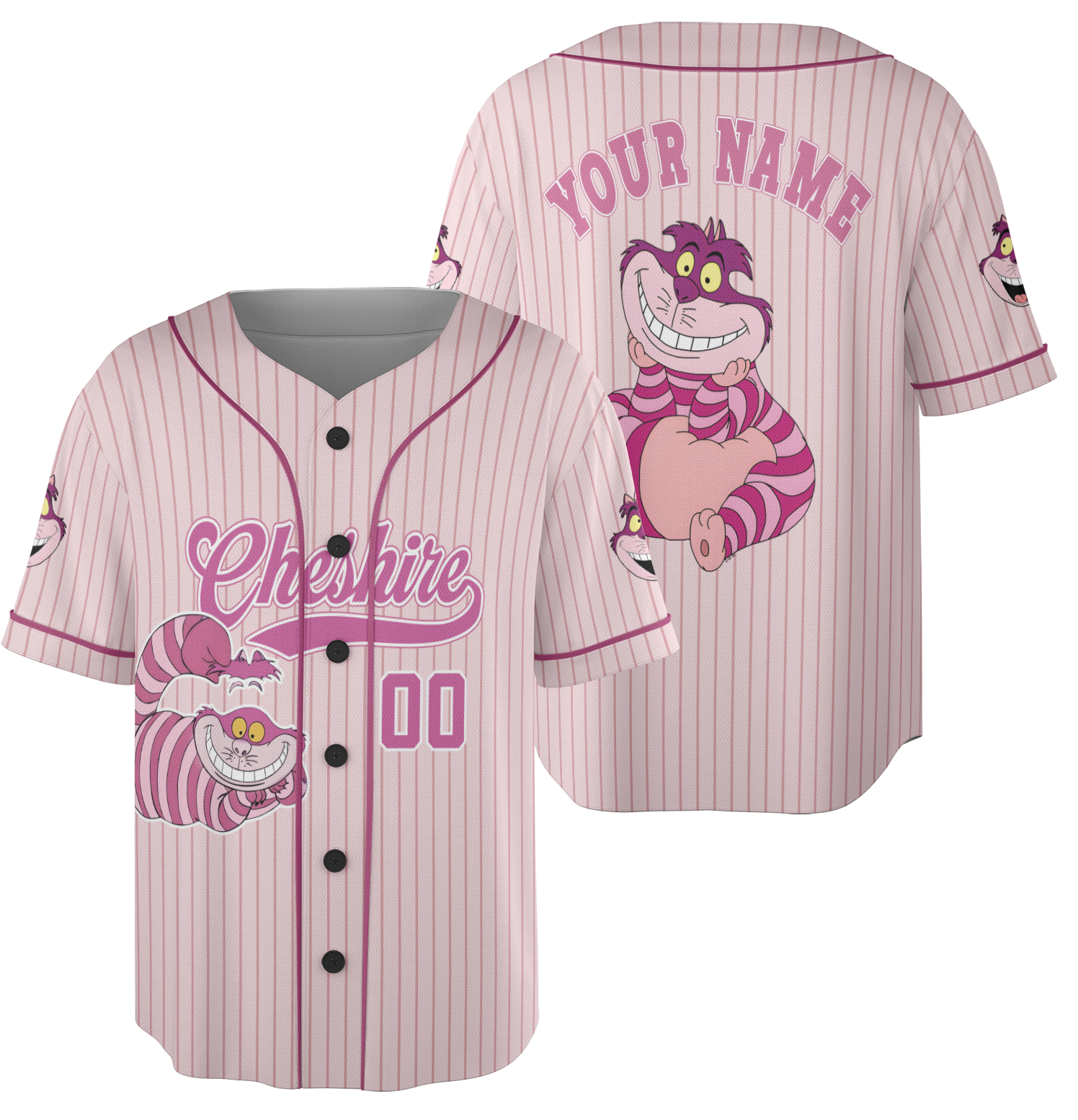 Custom Name Alice In Wonderland Cheshire Baseball Jersey, Cheshire Matching Family Jersey, Alice In Wonderland Character Jersey, Disney Movie Jersey - Image 5