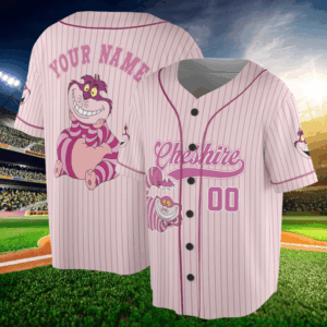 Custom Name Alice In Wonderland Cheshire Baseball Jersey, Cheshire Matching Family Jersey, Alice In Wonderland Character Jersey, Disney Movie Jersey