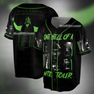 Chris Brown Hip Hop Washed Baseball Jersey