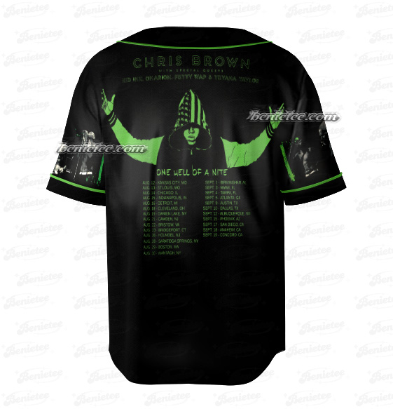 Chris Brown Hip Hop Washed Baseball Jersey - Image 4